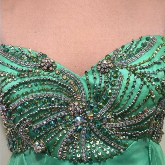 NWT Sherri Hill Prom Dress Size 6 Pastel Green Rhinestone Mini Style 3846 - Picture 3 of 9